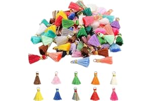 BEIBXHQQ 50 Colorful Tassel Pendants & Mini Tassels - DIY Accessories for Making Key Chains, Jewelry, Bag Charms & Home Accessories