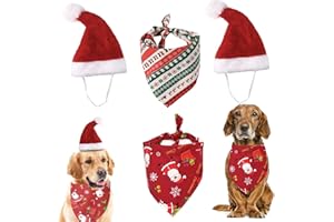 SHENGRUILI 2 Weihnachten Haustier Bandana Schal,Hundehalstuch Weihnachten,2 Nikolausmütze Hund,HundWeihnachten Halstuch,Weihnachtsmütze für Hunde,HundHalstuch für Kleine Mittelgroße Große HundeKatzen