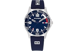 Tommy Hilfiger Orologio Bambino Quadrante Blu, Cinturino in Silicone Blu, Cassa Acciaio 34mm, Lunetta in Alluminio, Quarzo, 5 ATM