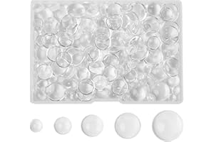 BEEFLYING, 150 Pieza, Cabujones de Vidrio Transparente, Cabujones de Vidrio de Tamaño Mixto Claro, Cabujón de Cúpula Transparente para Camafeo, Colgante de Fotos, Fabricación de Joyas