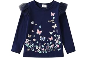 VIKITA Manga Larga Algodón Camisetas T-Shirt Niñas 1-6 años