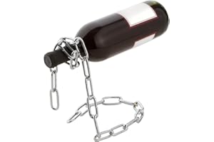 Fantes - Porte-Bouteille de vin, Chaîne Magique, en Acier Inoxydable de vin Bouteille de Vin Support Fantaisie Cadeau pour décoration de Cuisine Silver