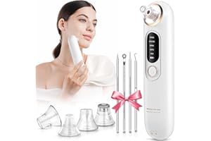 XIEXIENI Mitesserentferner Vakuumsauger mit 5 Modi & 4 Saugspitzen, Elektrischer Porenreiniger für Tiefenreinigung, Gesichtspflege für alle Hauttypen, ideal zur Entfernung von Mitessern, Akne, Unreinheiten