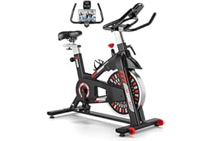 Exercise Bike Magnetic Resistance, Riksion Spin Bike for Home Gym Use，Exercising Equipment Indoor Cycling Bike with LCD Display&Tablet Holder Training Machine