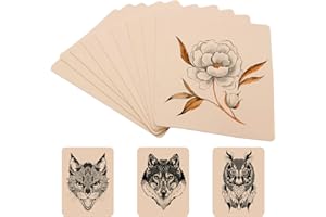 Emalla Piel Sintetica Tatuaje 10pcs Doble Cara Pieles Práctica de Tatuajes para Experimentado Artista y Principiante (5.6 * 7.5in)