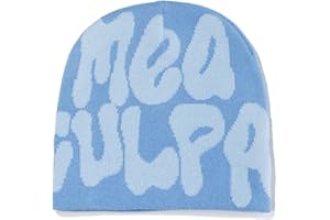 KieTeiiK Letter Print Beanies - Slouchy & Knit Unisex MEA Y2K Beanies