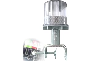 Cloud Fire Luce di navigazione solare, luce superiore a LED, per barche, 0,5 nm, luce di ancoraggio a 360°, con supporto, IP65, impermeabile, per pescatori, barche, navigazione, luce bianca e luce