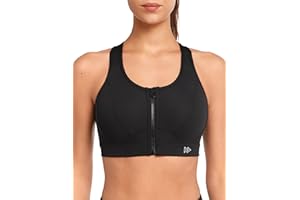 Yvette Sujetador Deportivo con Soporte Fuerte, Cierre Frontal, Malla de Gran tamaño, Espalda de Corredor para Correr, Trotar, Montar