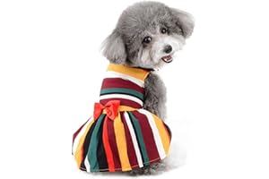 Zunea Elegante vestido para perros pequeños niña a rayas verano cachorro princesa falda con pajarita vestido de boda vestido de cachorro ropa de mascota suéter para perro chihuahua juguete caniche