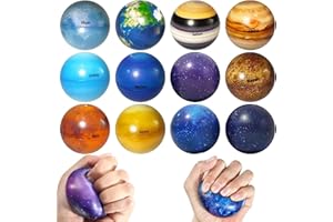Qunkun Mini planety, 12 nadmuchiwanych piłek piankowych, piłek z pianki, zabawki dla dzieci, zabawki zapobiegające lękom, odprężenie dla dzieci i dorosłych