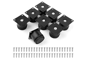 TNOMSNO 8 Pièces Pieds de Meuble, 50mm Pieds de Meuble Pied Reglable pour Meuble avec 48 Vis, Universel Pieds de Lit Réglable Hauteur réglable de 0-15 mm, Pied Meuble pour Chaise Meubles Table