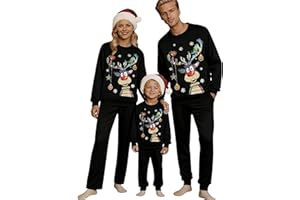 Soupliebe Weihnachtspullover Familie Set Damen Herren Kinder Lustig Weihnachtspulli Ugly Christmas Weihnachten Sweater Rundhals Unisex Weihnachts Pullover Weihnachtsoutfit Hässlich Sweatshirt 01