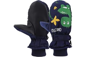 QKURT Gants de Ski Enfants, Moufles de Ski Fille Garçon Gants Chaud Hiver Moufles Coupe-Vent Respirant Snowboard pour Vélo Équitation Patinage Garçons Filles 4-9 Ans