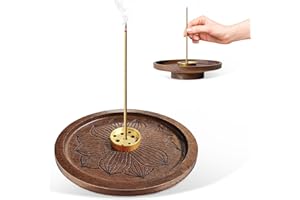 W RXKIOCS Porta Incenso Bruciatore Incenso Porta Incenso per Bastoncini Bruciaincenso a loto in legno Bruciaincenso a nove fori per la stanza della meditazione e dello yoga