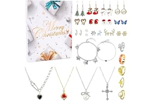 ONESHLEE Calendario Avvento Gioielli Bambina Donna, Calendario Dell Avvento 2023 Bambino Adulto, Calendario Dell'avvento Orecchini Bracciale Collana Anelli, Regali Natale Per Lei Personalizzati Originali