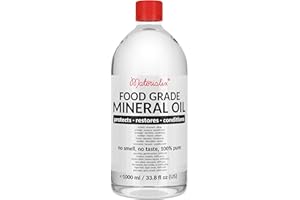 Huile minérale de qualité alimentaire Materialix - convient pour le bois, le bambou, la pierre, l'ardoise, les cosmétiques, les baumes, les crèmes, les lotions, les soins capillaires. 1000ml.