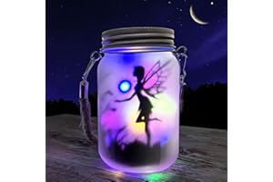 Mostof Fairy Solar Lantern Outdoor, Garden Ornaments IP44 Waterproof Hanging Frosted Glass Solar Mason Jar Lights for Table, Yard, Garden, Patio, Lawns (Color)