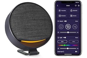 White Noise Sound Machines with Light 200 Non Looping Sounds Hotmoon Omini Portable Smart Sleep Machine Adjustable Brightness Soothing Therapy Bluetooth Timer APP Memory Function for Adults Kids