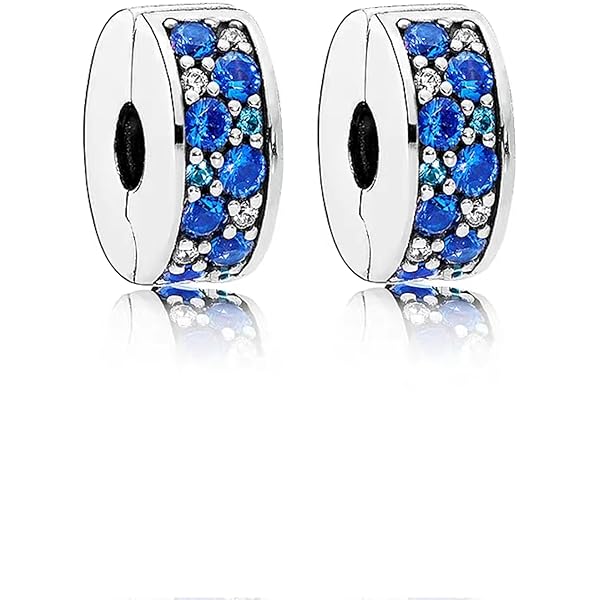 Amuefer 2 stuks clip spacer bedels voor armbanden 925 sterling zilver met kubische zirkonia schelp roze pavé familie altijd zon twinkling sterren stopper verjaardag Kerstmis vrouwen, Zilver, Zirkonia
