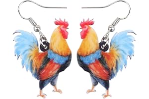 DOWAY Acrylic Charm Cute Chicken Hen Rooster Earrings Drop Dangle Jewelry for Women Girls Funny Party Gifts