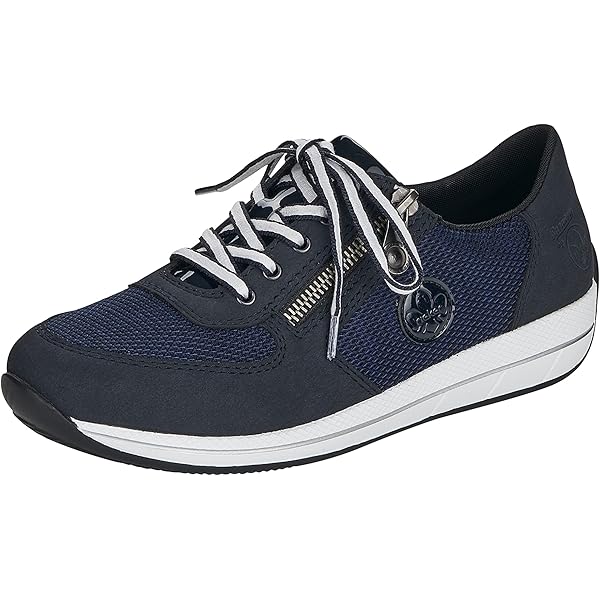 Rieker Dames Low-Top Sneakers N9501, Vrouwen Lage schoenen, losse inlegzool, zwart 00, 39 EU Weit