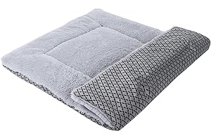 Vejaoo Materac dla psa, materac dla zwierząt, kocyk dla psa XZ014 (L(90 X 70 CM), szorty Plush Grey)