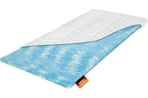 ‎MEOS Meos® Gel-Schaum Topper 140x200cm für Matratzen & Boxspringbett - Made in Germany - hohes RG 50 - Bezug bis 60°C waschbar - Matratzenauflage (140 x 200 cm)