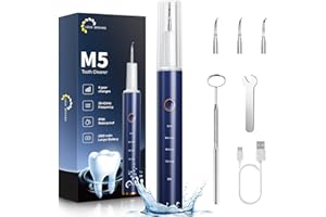 LOVE BEGANS Zahnsteinentferner Zahnreinigungsset Elektrische Zahnreinigung Set Ultraschall Zahnbürste für Pflege von Zahn Zu Hause mit 4 Einstellbare Modi und 4 Austauschbare Reinigungsköpfe, Blau