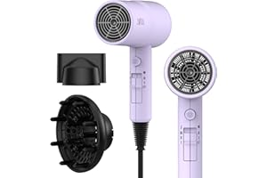 AINA Hair Dryer with Diffuser, Blow Dryer for Women | Advanced Ionic Technology, Ceramic Coating | Cold Shot Features Turbo Heat for Fast Drying and Shine 230v~ (Fioletowy)