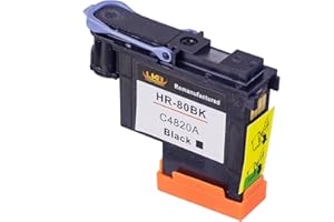 Lucky Bridge 1PK HP80 Cabezal de impresión C4820A con color negro, compatible con chips actualizados, compatible con HP DesignJet 1050c 1050c Plus 1055C 1055cm 1055cm Plus (1BK)-UK