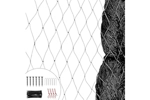 Chingcoo 7.5×20M Teichnetz Vogelschutznetz, Engmaschig Starkes Nylon Multifilament Poolnetz Obstbaumnetz Gartennetz, Vogelabwehr Netz, mit 40 Kabelbinder, 6 Heringe, 6 Spanngurte(6CM, 7.5M×20M)