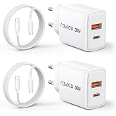 RAVIAD 30W USB C Charger Fast Charging 2Pack GAN Type-C Charger and 2M | 2-Port USB Charger A+USB C and USB C Cable for iPhon