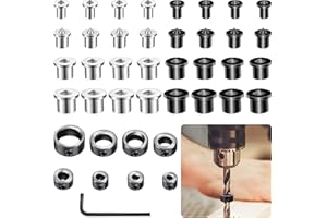 XTUDOU® 32 Pezzi Perno Centro di Allineamento, Perno Punti Centro con 8 Spina di Centraggio E 1 Chiave, per Lavori in Legno (6/8/10/12 mm)