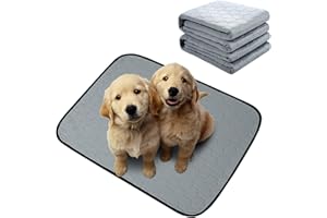LEEWEITAS Tapis de Dressage pour Chiens Réutilisables, Tapis éducateurs Pipi Lavables pour Chiots avec Base Super Absorbante et Antidérapante pour Chiens, Chats et Lapins-50x70CM (2 pièces)
