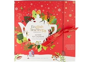 English Tea Shop Organic Tea Book Red Advent Calendar - 24 Tea Bag Sachets | 24 Flavours