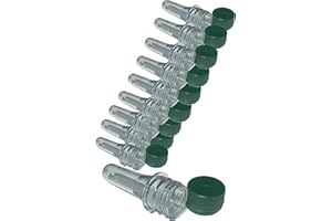 Flocoro´s Petlinge 9cm leer PET Preform Petling mit Deckel grün 10 Stück für Geocaching zubehör wasserdicht Petling klar Preformen