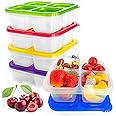 Premify 5 Pack Bento Lunch Box | Reusable Snack Boxes with 4 Compartments | Stackable Food Storage Containers | Plastic Divided Storage Boxes | Meal Prep Container | Freezing/Microwave/Dishwasher