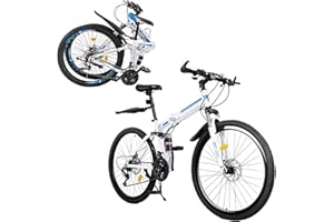 DCSYOG Mountain bike 26 pollici pieghevole bicicletta 21 marce bicicletta pieghevole adulto MTB Bike freno a disco biciclette per ragazze ragazzi uomini e donne