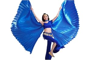 Calcifer® Ailes égyptiennes de Danse du Ventre ouvrant Les Ailes d'Isis - pour Une Grande fête (Bleu Roi)