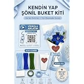 Mavi Lilyum Buketi Kendin Yap (DIY) Kiti - 65 Adet Ş&ouml;nil İ&ccedil;erir Hobi ve Hediye Seti