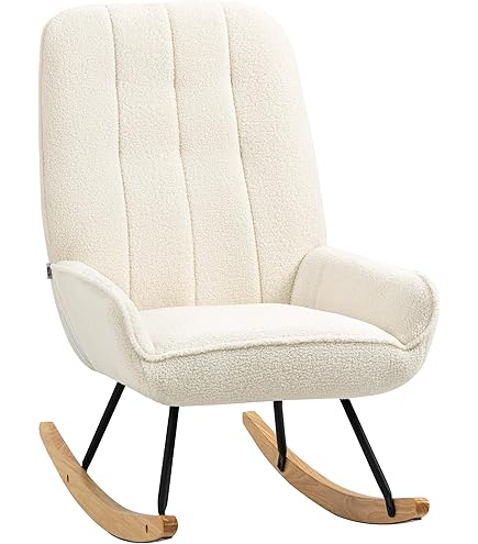 HOMCOM schommelstoel, fauteuil met kussen, schommelstoel, schommelstoel