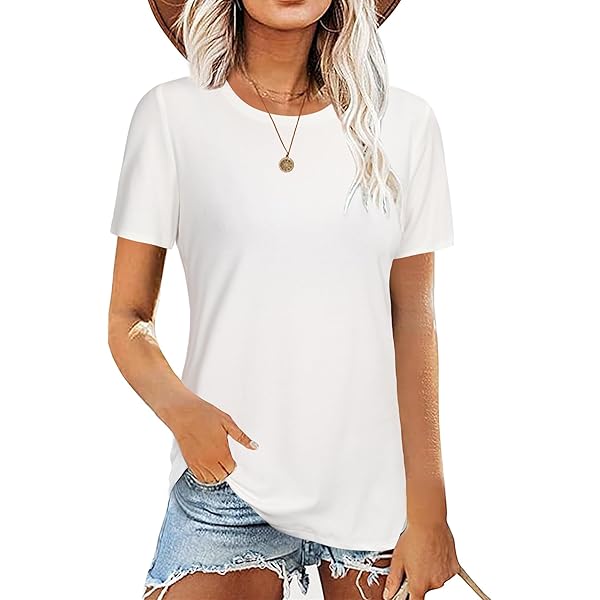 Onsoyours Maglietta Estiva da Donna T-Shirt con Scollo Rotondo Casual Top a Maniche Corte Maglietta Jacquard Incavato Decorazioni con Bottoni A Albicocca S