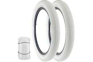 ZUKKA 16/20 x2.125 Bike tire 1/2 Pack Bike tire Kids Bike Tires Folding Replacement Tires Fits Most Kids Bikes,BMX Tires，Black/White/Brown