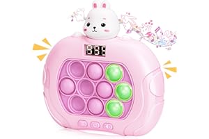 Vofolen Pop Fidget Toys Quick Push Bubble Game per Bambini Adulti Con Schermo LED Console di Gioco Elettronico Giocattolo Decompressione Fidget Toy Mini Fast Push Game per Ragazzi Ragazze Coniglio