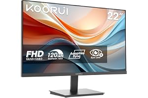 KOORUI E2212H 22" PC-skärm, FHD 1 920 x 1080 100Hz bildskärm, Adaptive Sync HDMI 1.4, Eye Care, lutande från -5° till 15°, VE