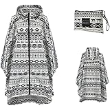 ORANDESIGNE Poncho Impermeabili Donna Cappotto da Pioggia Multifunzionale Poncho con Cappuccio Impermeabile Portatile Riutili