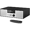 Nostalgic Micro Shelf System 40W RMS with CD Player, Bluetooth, USB Playback, FM Radio, AUX-Input, 2-Way Music Crisp-Sound, DSP-Tech (TB-816B)