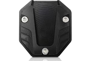 WODHMIEY Motorcycle Side Stand Plate Pad, Sturdy Aluminum Alloy Kickstand Pad Support Accessory, Prevents Tiles Wear Marks, Extender Stand for Hot Pavement Grass, Anodized Color Fashion（Black）