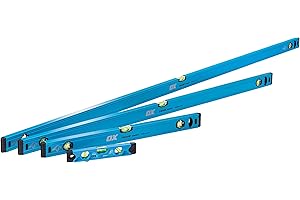 OX TOOLS OX Spirit Level - Premium Trade Spirit Level - Industrial Grade Measurement Accuracy with 3 High-precision Vial (Accuracy 0.5 mm/m) - Blue - 600/1200/1800/230 mm