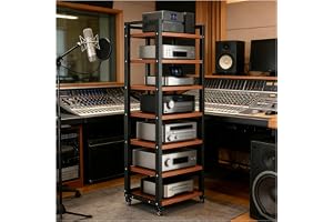 AV Media Stand Audio Rack, Hifi-skåp | 7-våningars Golvstående Skivspelare, Stereoskåp, Ljud- Och Videohyllor